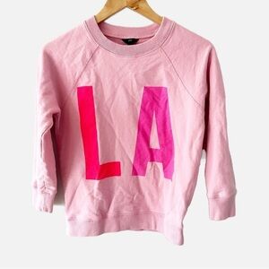 J Crew LA Graphic Sweatshirt Bubblegum Pink Barbie Crew Neck Fitted Size XS